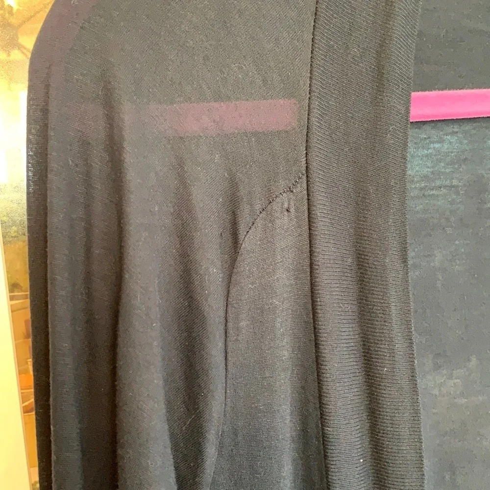 Splendid black draped jersey knit open cardigan - Picture 9 of 12